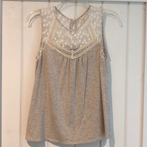 Knit/lace tank top